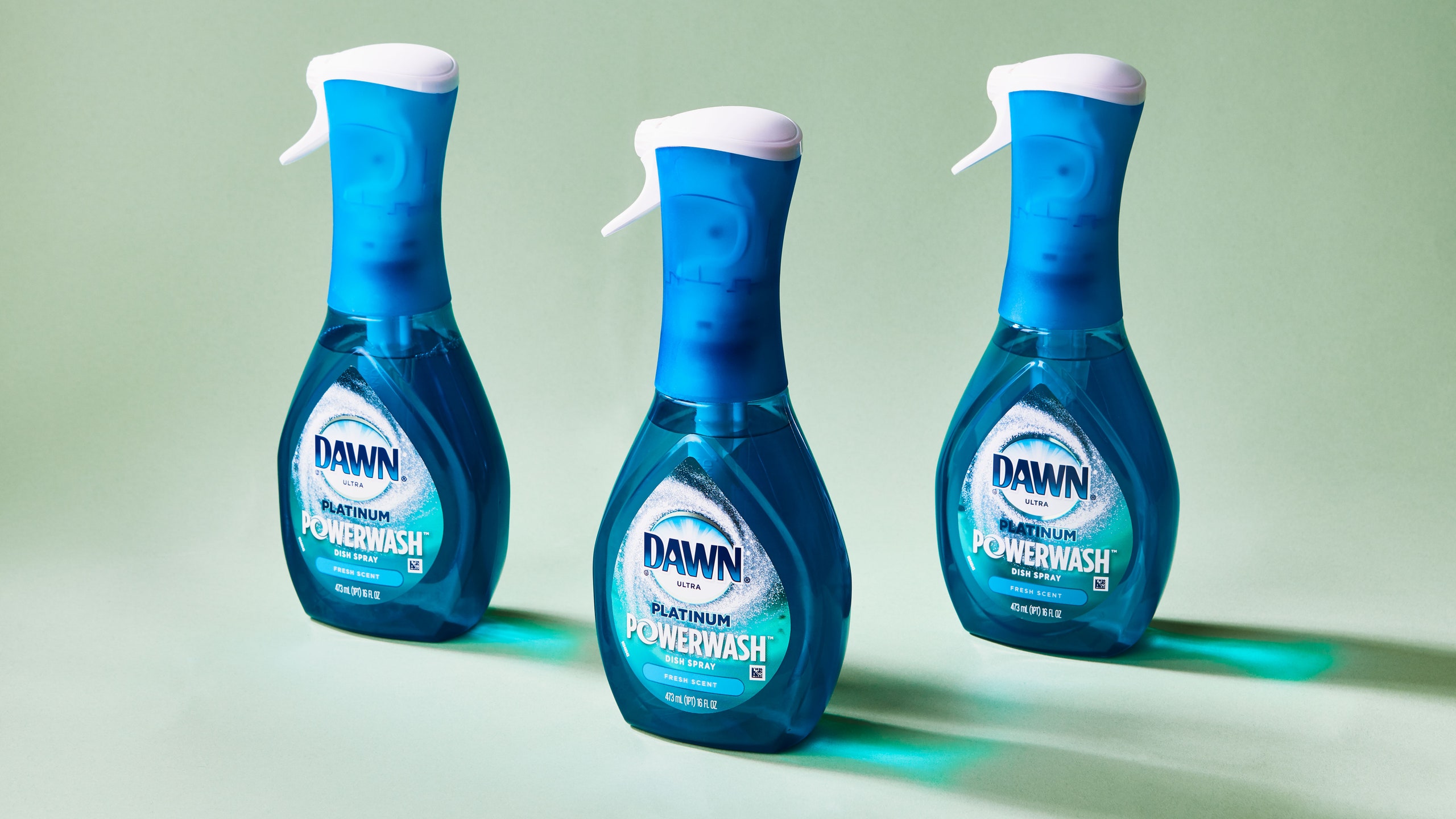 Three bottles of Dawn Platinum Powerwash Dish Spray.